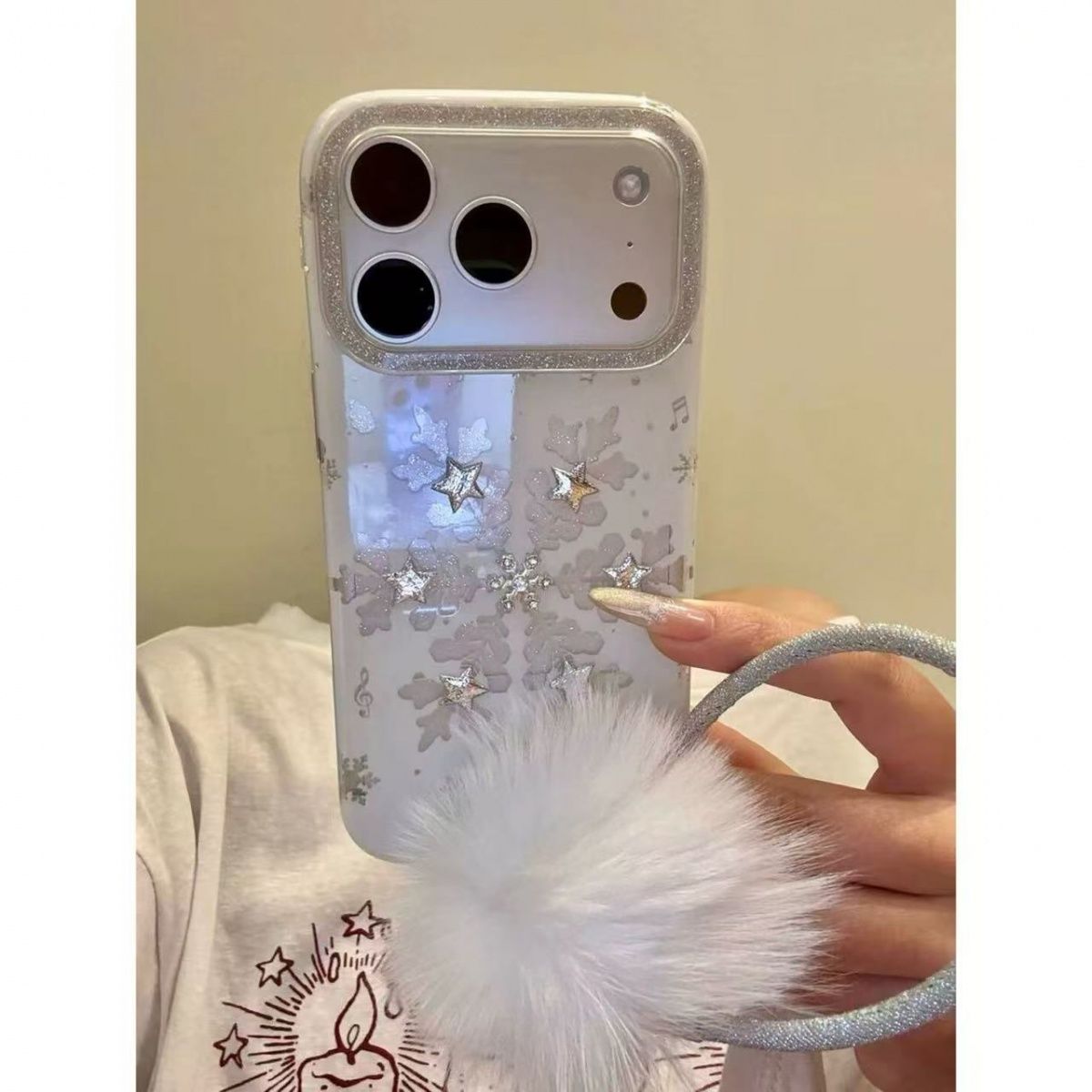 Cosplay Fireball Prop - New minimalist glitter snowflake phone case