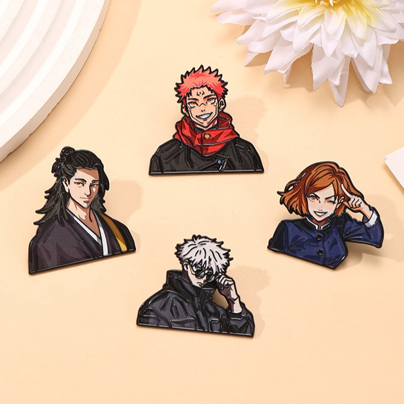 Cosplay Prop Bag - 4pcs Creative Anime Jujutsu Brooch Cute