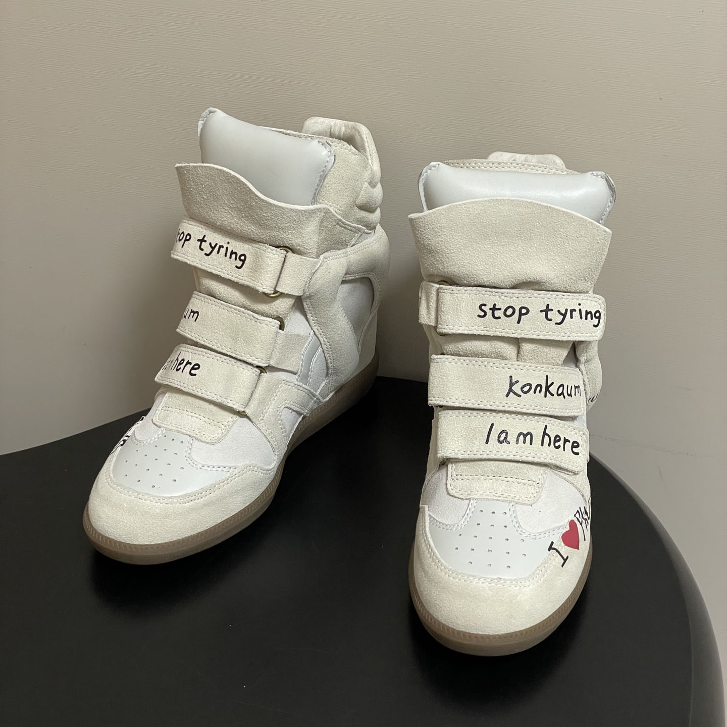 Women's Suede Leather Wedge Sn - Velcro Hook Loop 리뷰 및 가격