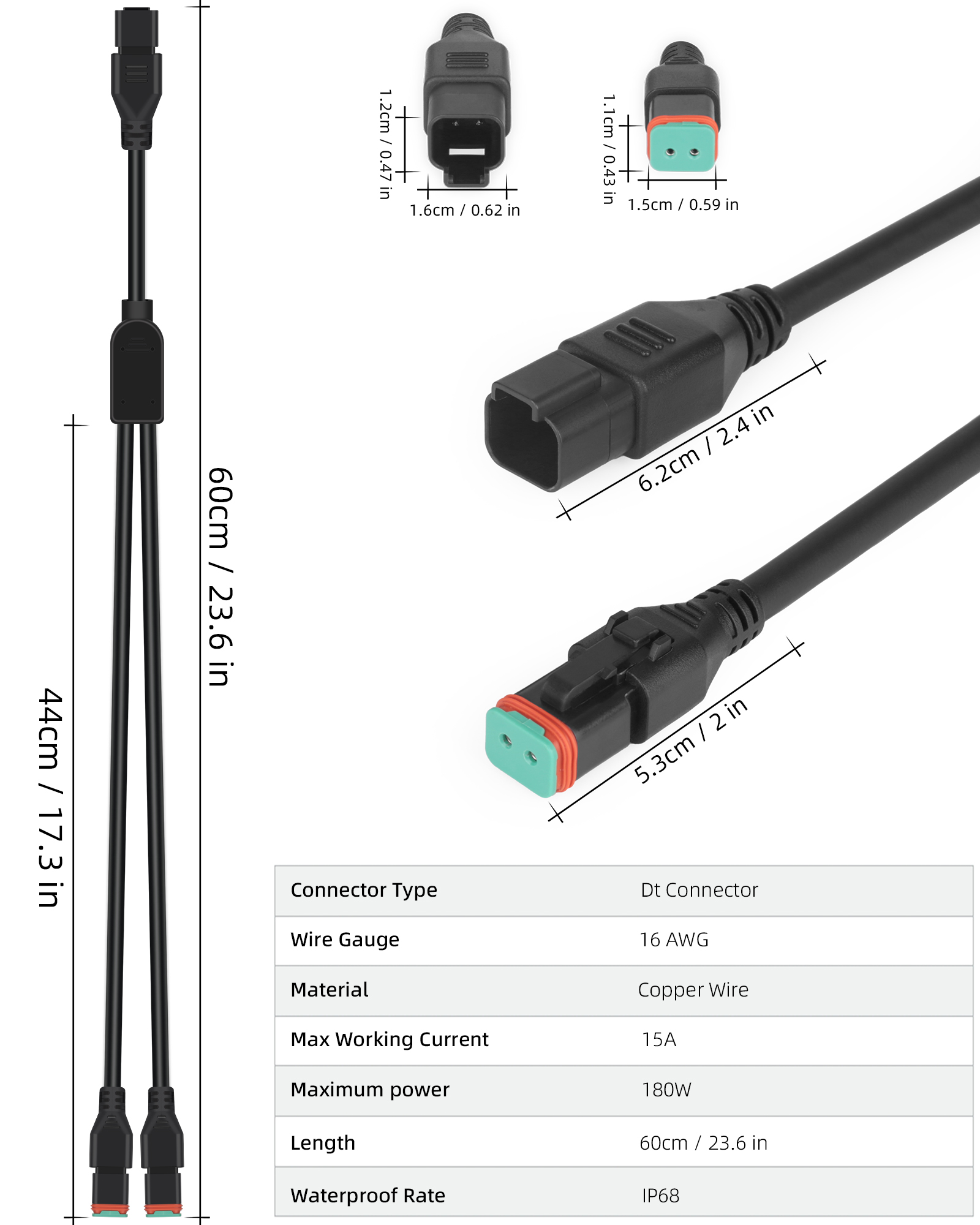 2 in 1 2ft Universal Splitters - Led El Wire 리뷰 및 가격