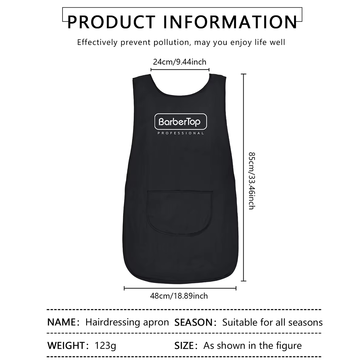 Barbertop Black Stylist Apron  - Hair Spray Color 리뷰 및 가격