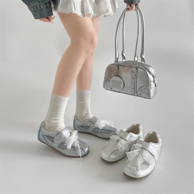 Women Casual Shoes Silver Retr - Velcro Hook Loop 리뷰 및 가격